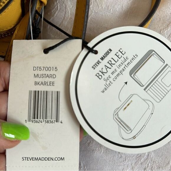 Steve Madden Mustard Yellow Bkarlee Crossbody Bag Wallet - Picture 13 of 14